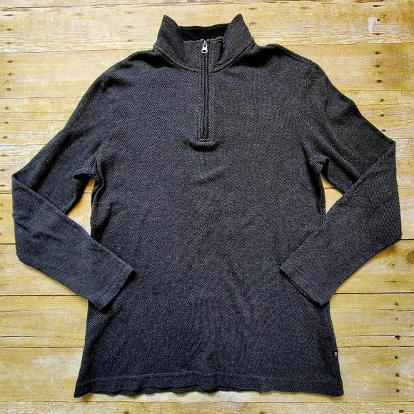 Chaps Ralph Lauren Men's Quarter Zip Houndstooth Sweater in Grey Size Sz Small - Picture 4 of 5